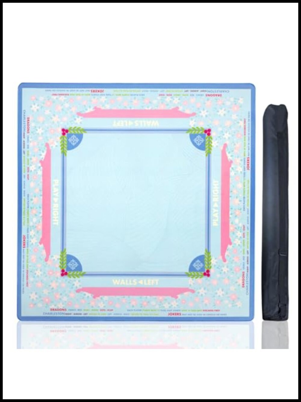 Non-Slip Waterproof Neoprene Mahjong Mat 31.5 Inch with Rules